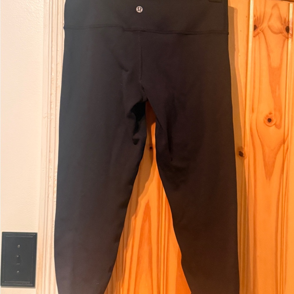 Lululemon Reversible Capri Leggings Black and Blue